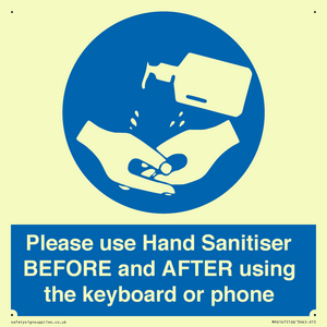 Please use Hand Sanitiser BEFORE and AFTER using the keyboard or phone